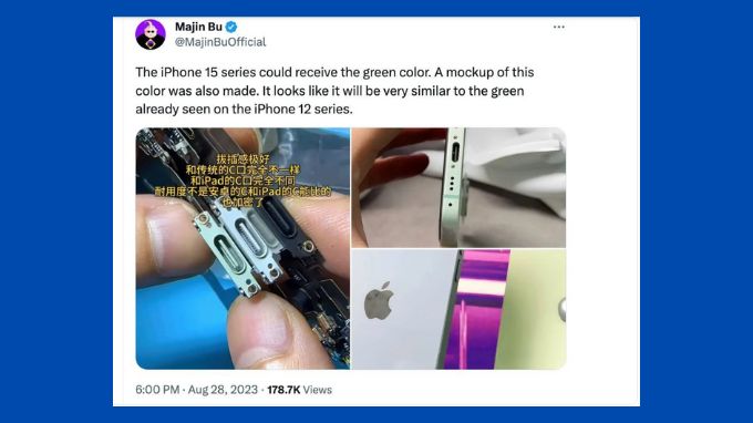 màu sắc mới của iPhone 15