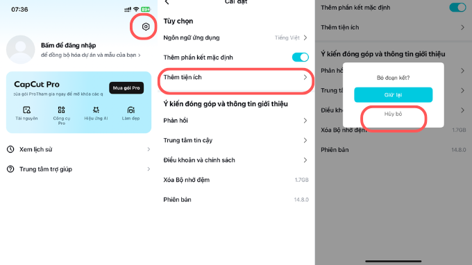 Cách cài đặt mặc định Video CapCut không có logo đoạn kết