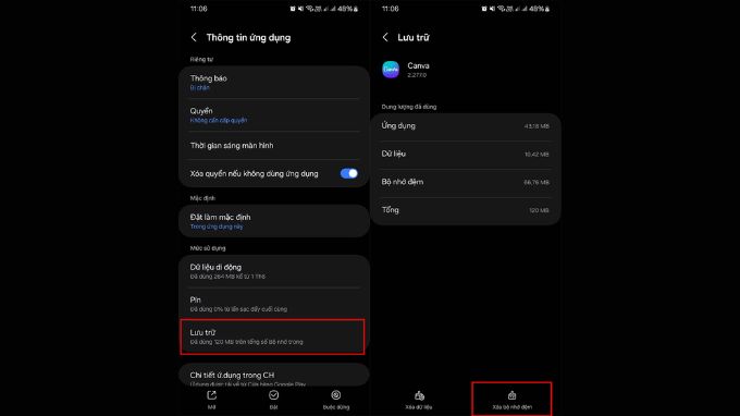 Dọn dẹp bộ nhớ đệm ứng dụng