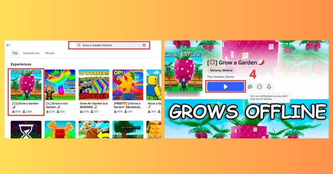 Tạo hình nhân vật Roblox trồng cây trong Grow a Garden