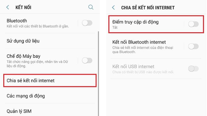 Cách chia sẻ 4G trên điện thoại Android b2