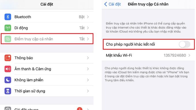 Cách chia sẻ 4G trên iPhone b2
