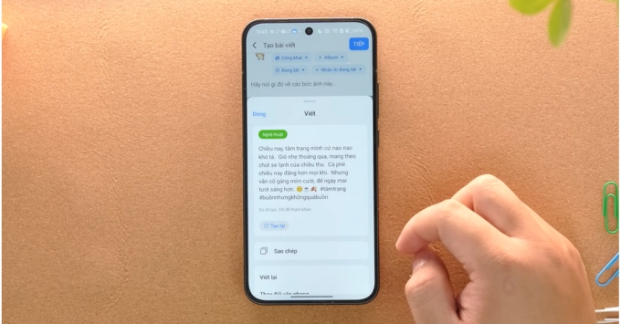 Mẹo dùng AI trên điện thoại Oppo để viết caption Facebook