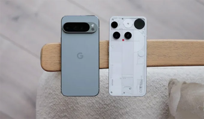So sánh thiết kế Nothing Phone (3) và Google Pixel 9 Pro