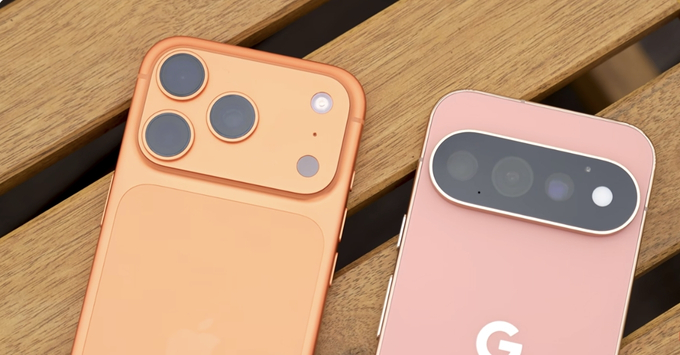 Cụm camera 48MP của iPhone 17 Pro và 50MP của Pixel 11 Pro.