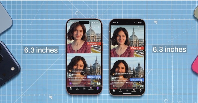 Chất lượng hiển thị màn hình OLED trên iPhone 17 Pro và Pixel 11 Pro.