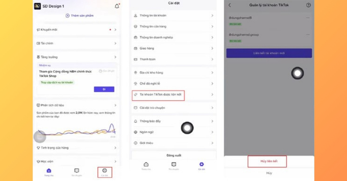 Hủy liên kết tài khoản ngân hàng đã thêm trên TikTok Shop Seller Center