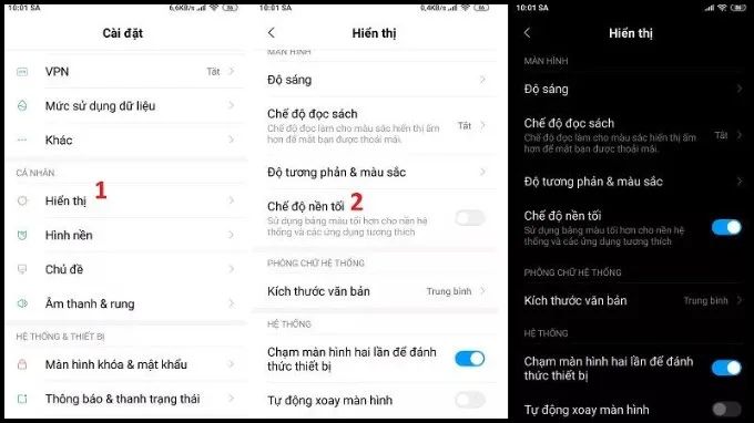 Sử dụng Chế độ nền tối