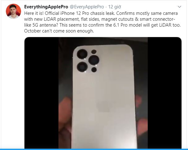 Video trên tay iPhone 12 Pro rò rỉ, một lần nữa xác nhận sự xuất hiện của máy quét LiDAR