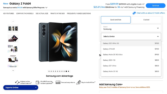 Chính sách giá ấn tượng của Samsung