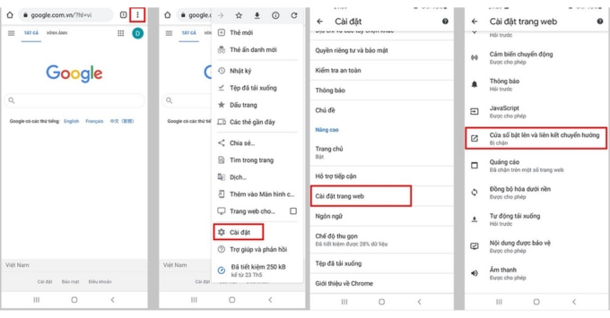 cách chặn quảng cáo trên điện thoại Oppo trên trình duyệt