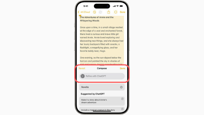 ChatGPT tích hợp sâu vào Writing Tools để tăng khả năng sáng tạo