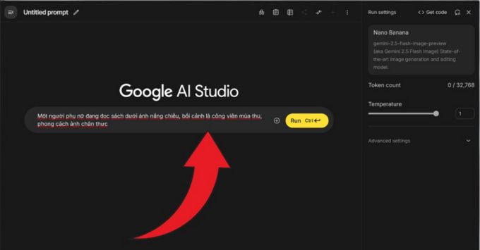 Hướng dẫn sử dụng Nano Banana tạo ảnh từ mô tả văn bản (Text-to-Image)