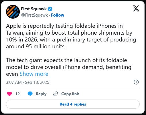 Apple đặt mục tiêu tăng sản lượng 10% nhờ iPhone gập