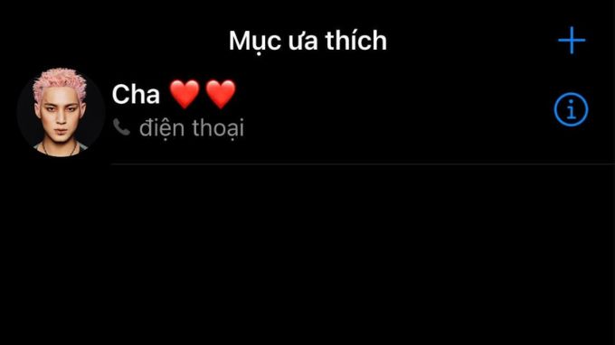 Thêm vào mục Favorites trong Danh bạ