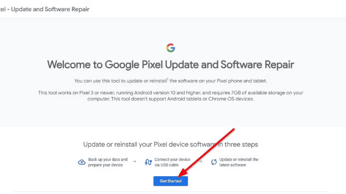Trang chủ Pixel Repair Tool - công cụ sửa chữa chính thức