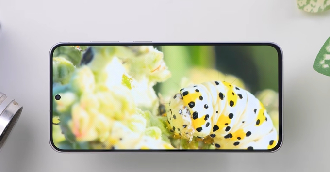 Samsung Galaxy S26 FE hiển thị nội dung giải trí với màn hình 6.7 inch Dynamic AMOLED viền siêu mỏng.