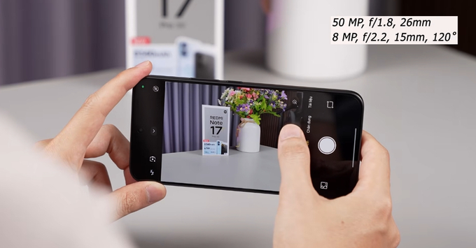 Cụm camera 50MP chống rung OIS trên Redmi Note 17 Pro Max