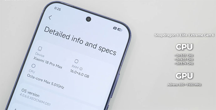 Xiaomi 18 Pro Max dùng Qualcomm Snapdragon 8 Elite Extreme Gen 6
