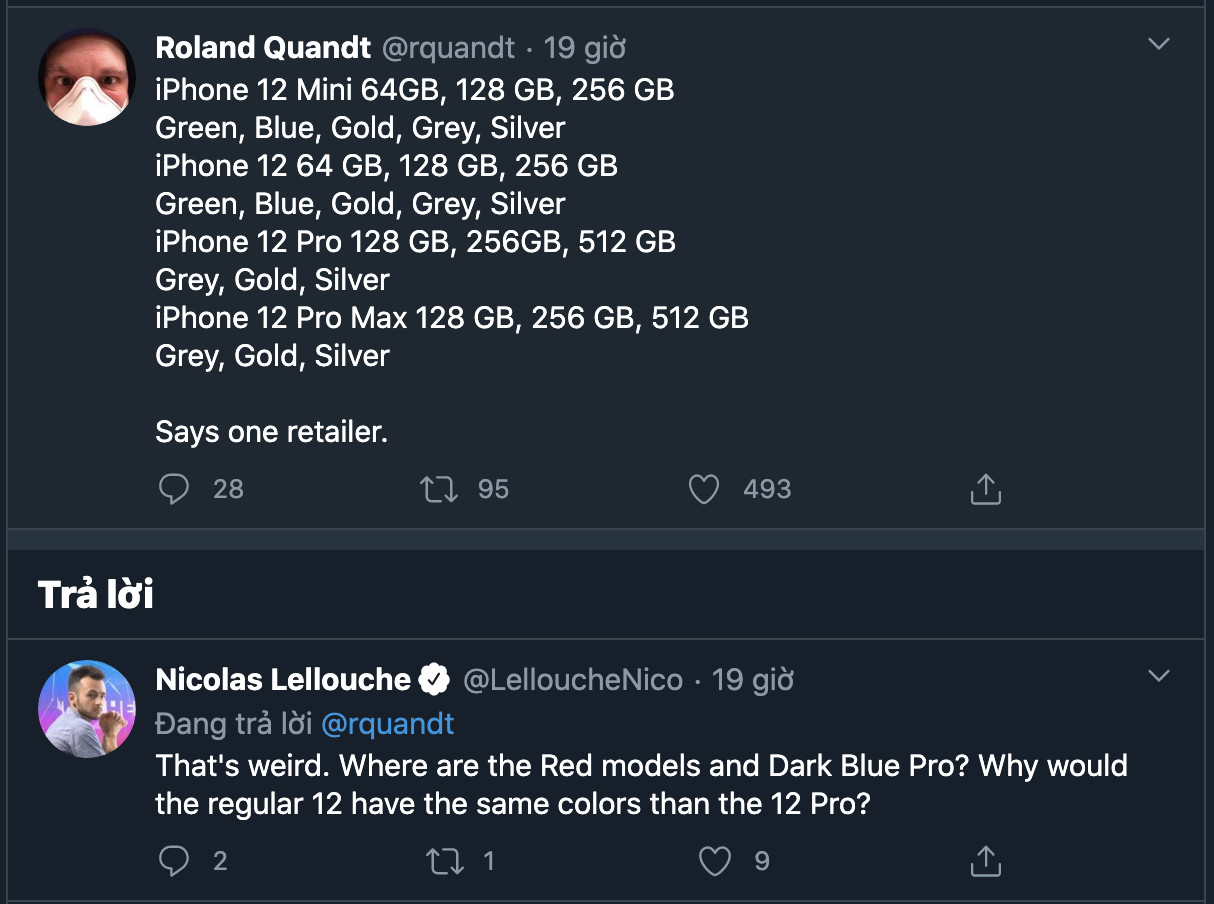 iPhone 12 ra mắt có bao nhiêu màu, tùy chọn bộ nhớ như thế nào?