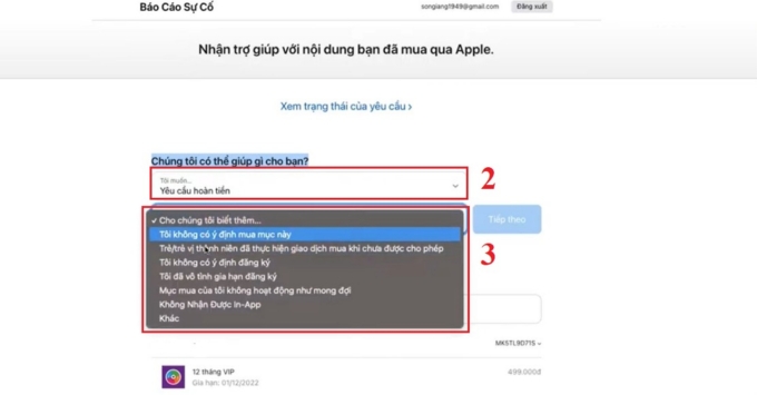 Hướng dẫn chi tiết cách yêu cầu hoàn tiền App Store (A-Z) bước 2 bước 3