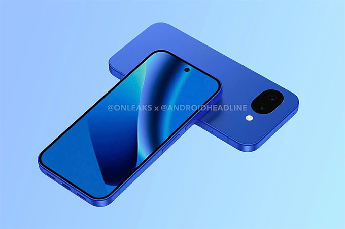 Hình ảnh render Google Pixel 10a lộ diện với thiết kế quen thuộc