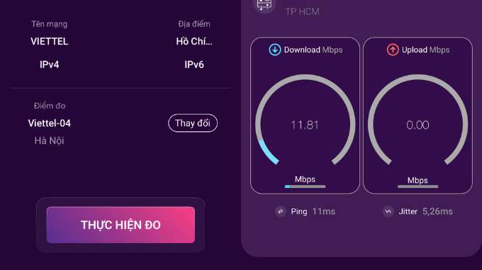 Kiểm tra tốc độ mạng trên điện thoại bằng i-SPEED