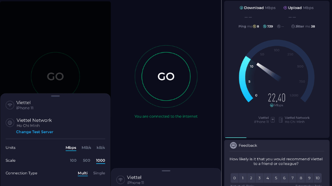 Kiểm tra tốc độ mạng trên điện thoại bằng Speedtest (Ookla)