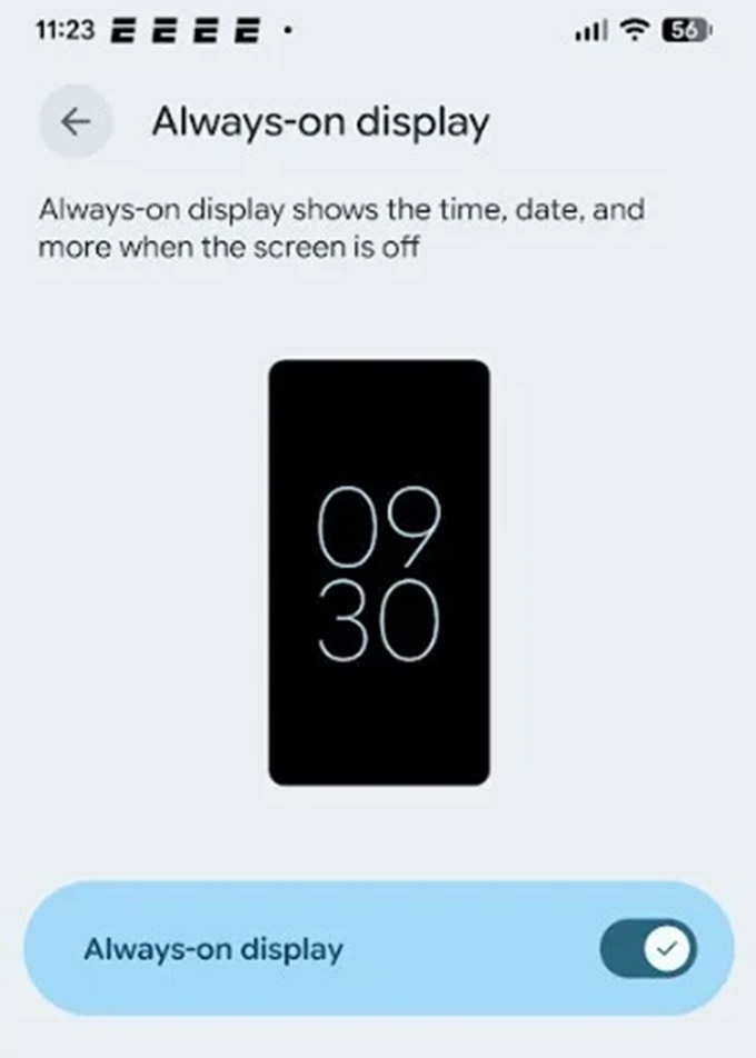 Google thử nghiệm tính năng 'tiết kiệm pin đột phá' cho màn hình Always-On Pixel