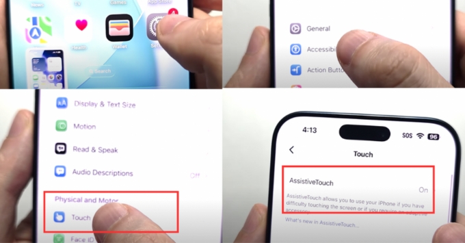 Chụp màn hình iPhone 17 không cần phím cứng với AssistiveTouch