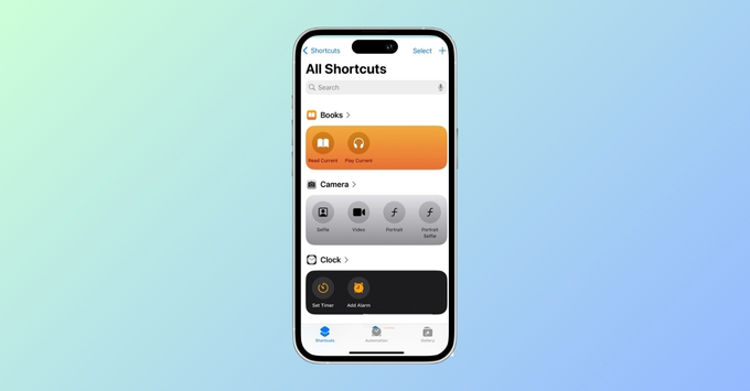 Tự động hóa với Phím tắt (Shortcuts)