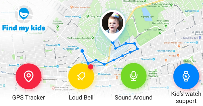 Bản đồ định vị GPS theo thời gian thực và hành trình di chuyển của trẻ trên Findmykids