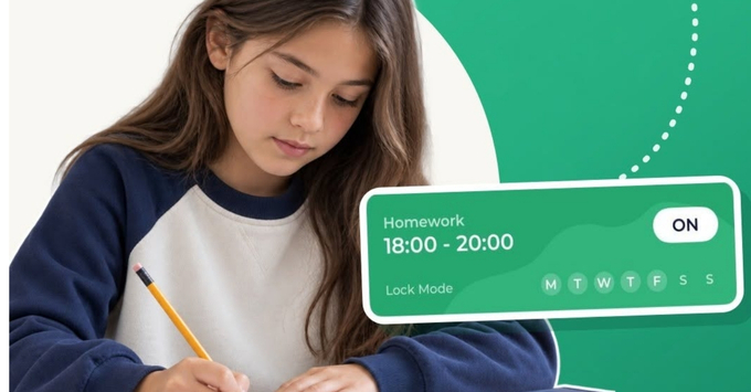 Chế độ khóa ứng dụng gây xao nhãng bằng nút gạt trên ứng dụng Kidslox