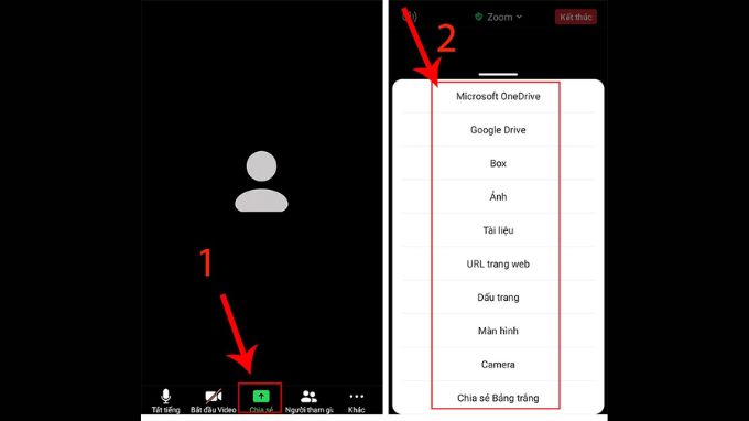 chia sẻ màn hình trên Zoom điện thoại bước 1