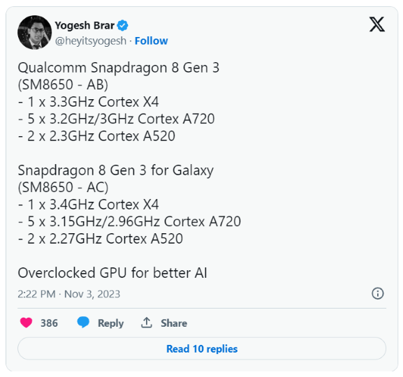 Chip Snapdragon 8 Gen 3 dành riêng cho Galaxy S24 có GPU nhanh hơn