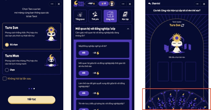 Cách xem Tarot trên Zalo  mini chọn xem