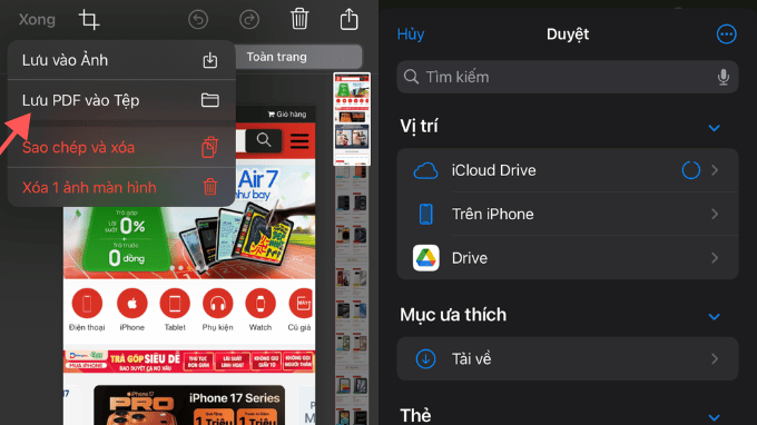 Cách chụp màn hình toàn trang trên iPhone đơn giản