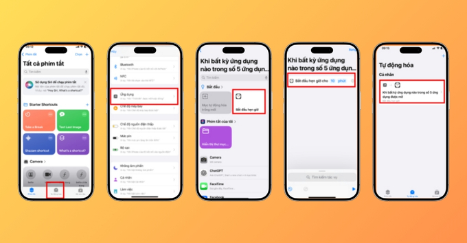 Cách đặt mật khẩu ứng dụng trên iPhone Dùng Phím tắt (Shortcuts) để tạo tự động hóa khóa màn hình