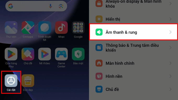 Cài đặt âm thanh trên Xiaomi