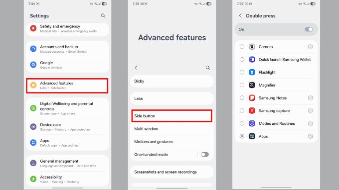 Tùy chỉnh nút bên