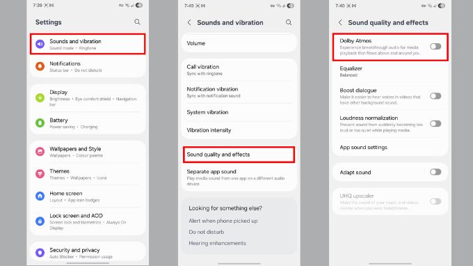 Bật Dolby Atmos và cải thiện chất lượng âm thanh