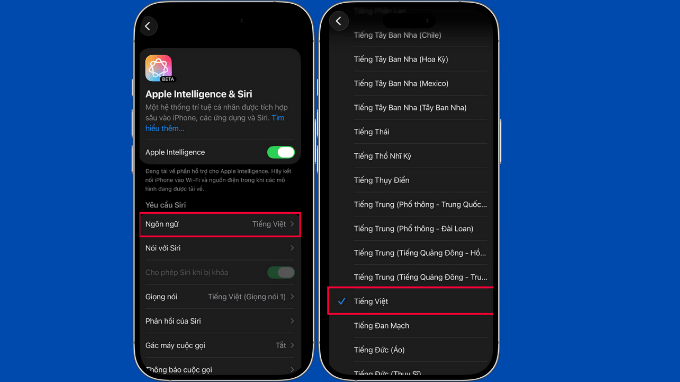 Cập nhật Apple Intelligence sang tiếng Việt