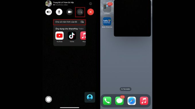  chia sẻ màn hình iPhone qua FaceTime