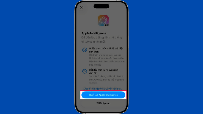 Kích hoạt Apple Intelligence