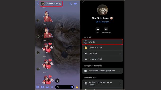 đổi nền Messenger bằng ảnh cá nhân