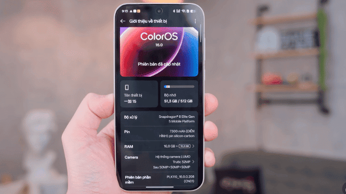 OxygenOS trên OnePlus 15 tối ưu cho hiệu năng