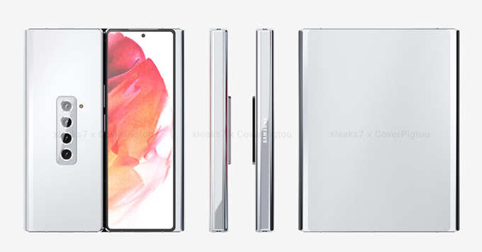 Hình ảnh Render Galaxy Z Fold 3 tiếp tục xuất hiện với màn hình gập 3 độc đáo