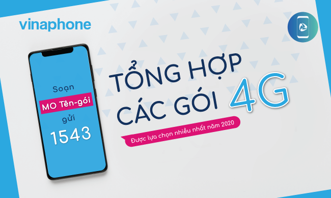 Hướng dẫn đăng ký các gói dữ liệu 4G không giới hạn VinaPhone giá rẻ.