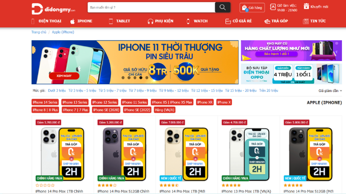 Thu cũ đổi mới kết hợp trả góp tại Di Động Mỹ