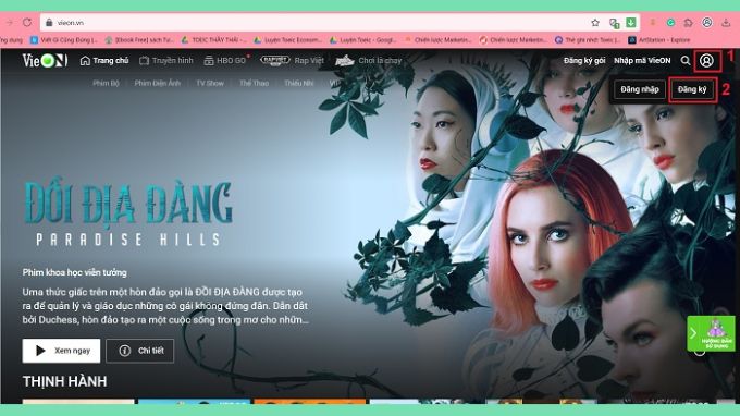 đăng ký vieon máy tính